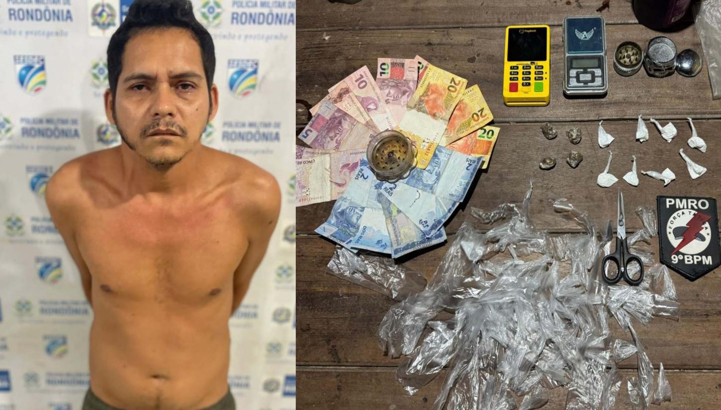 TRAFICANTE COM TORNOZELEIRA É PRESO COM DROGAS AO TENTAR FUGIR DA PM EM PORTO VELHO