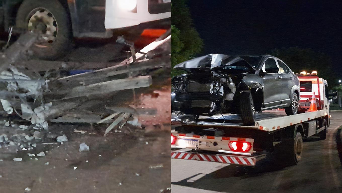 ADVOGADO É PRESO AO BATE CARRO E DERRUBA POSTE